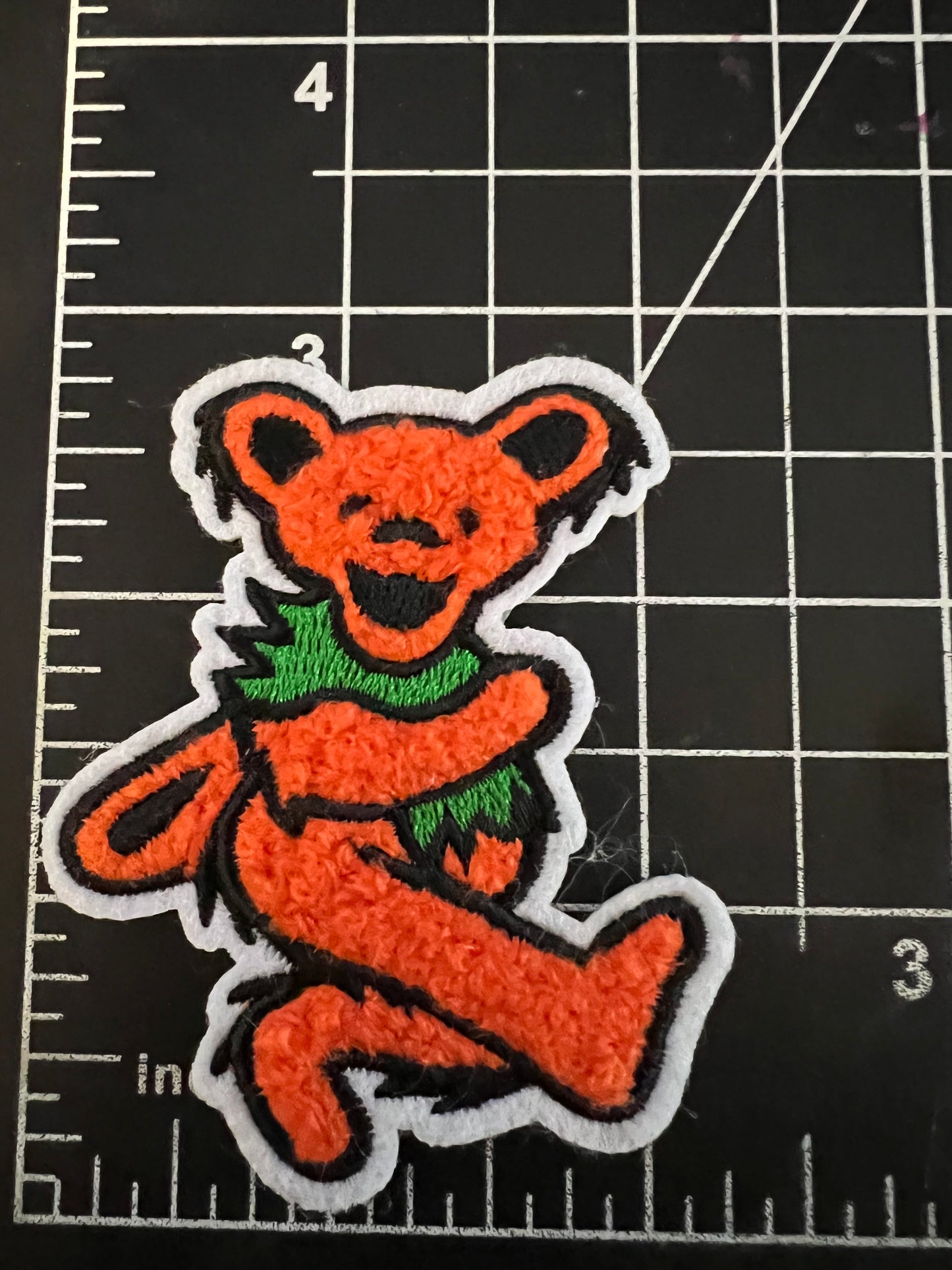 Dansing Bear Orange Chenille Heat applied patches. Very High end