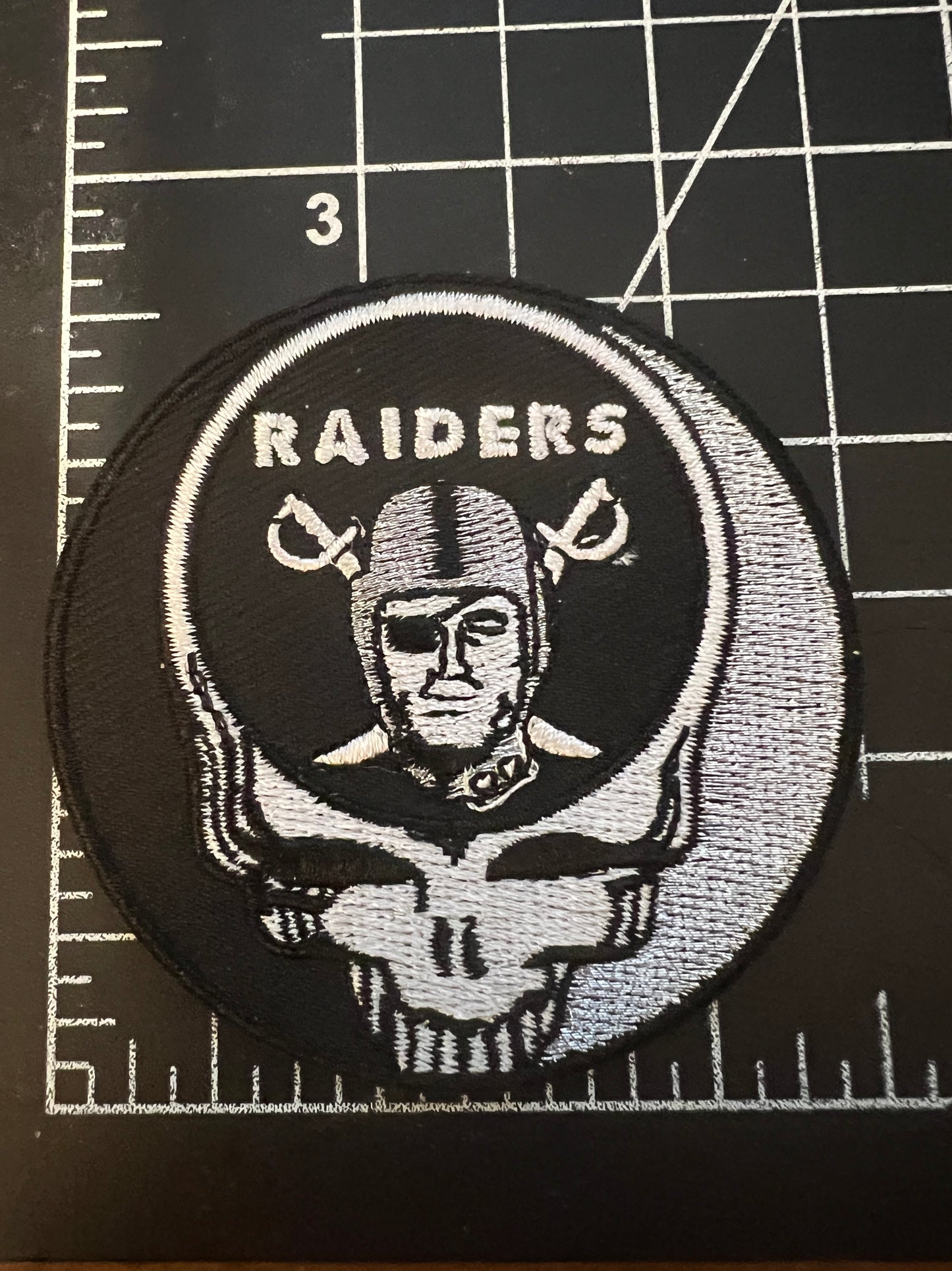 Oakland Raders SYF heat applied patches. Very High end