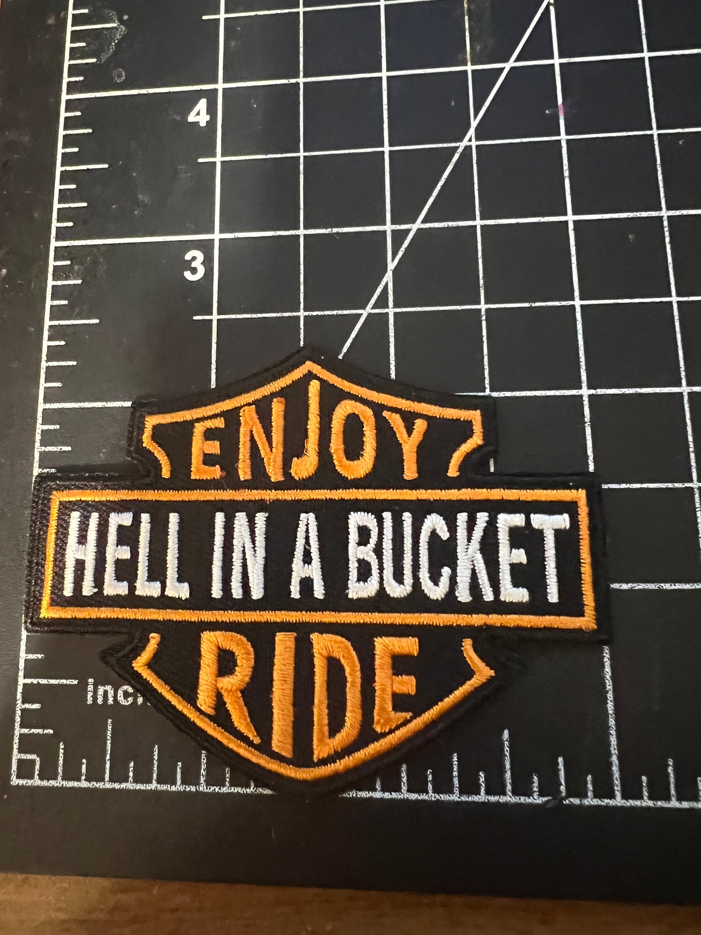 Hell in Bucket heat applied patch. Very High end