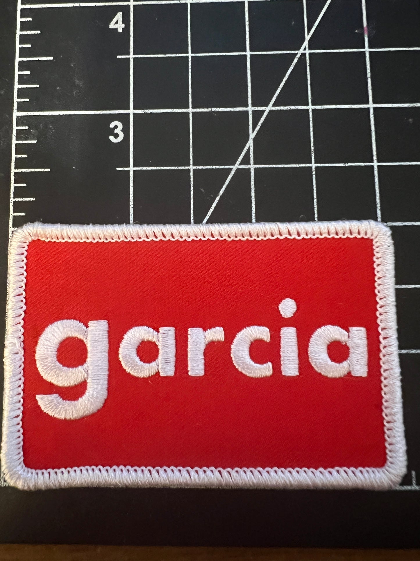 Garcia heat applied woven patch. Very High end