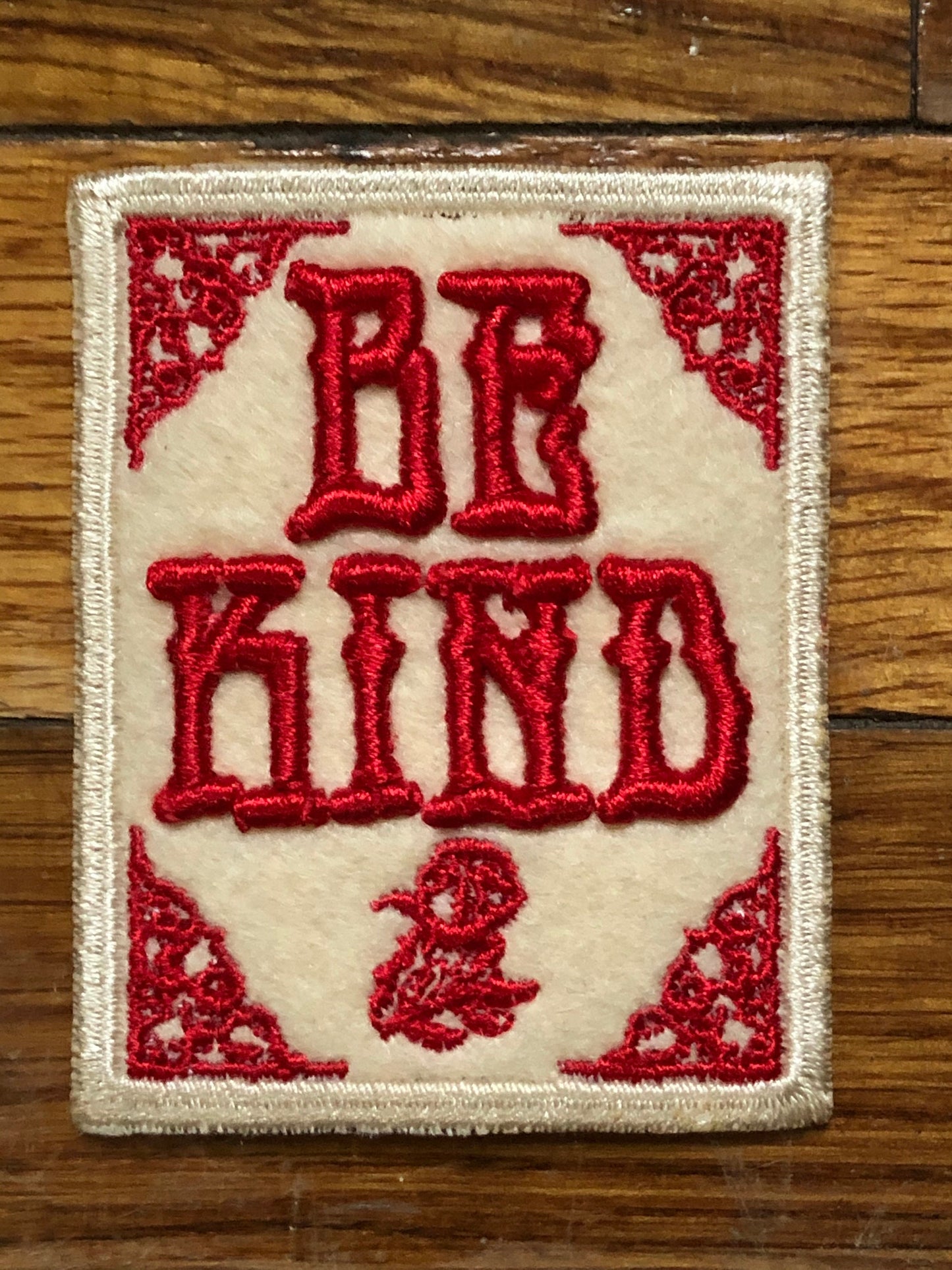 Be Kind heat applied woven patch. Very High end