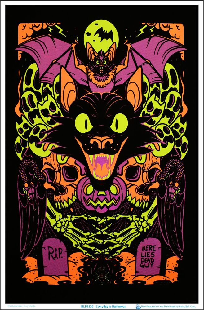 Black Cat - Flocked Blacklight