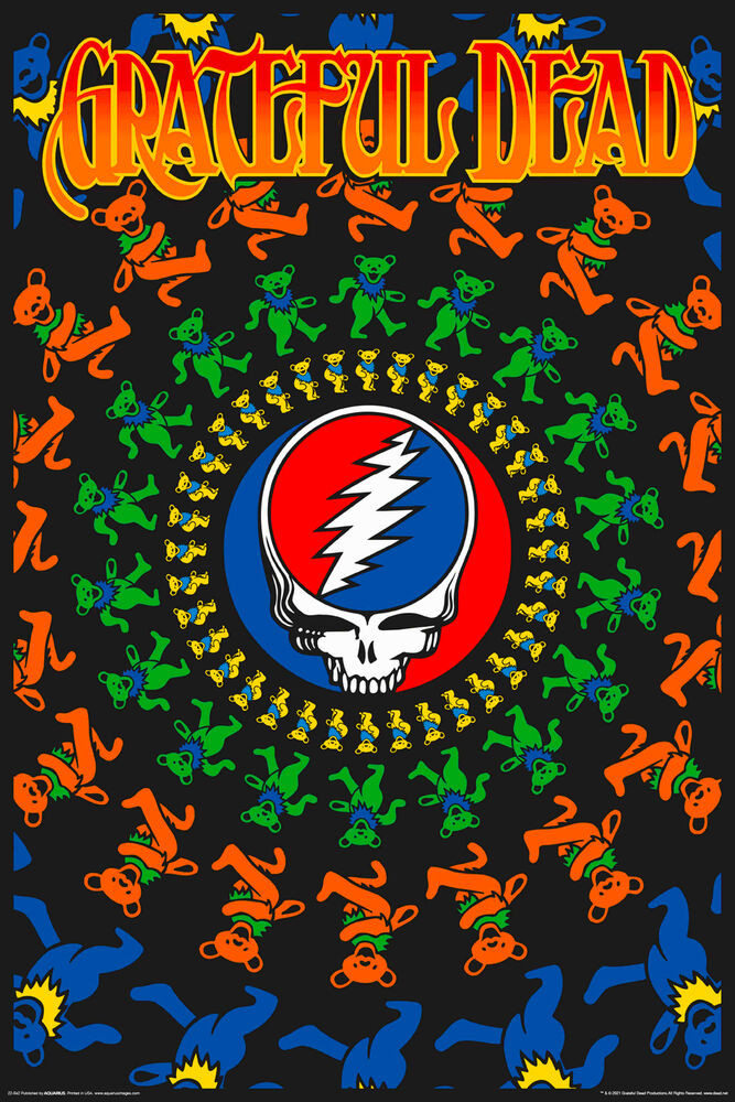 Grateful Dead - Bear Circle - Non Flock Blacklight
