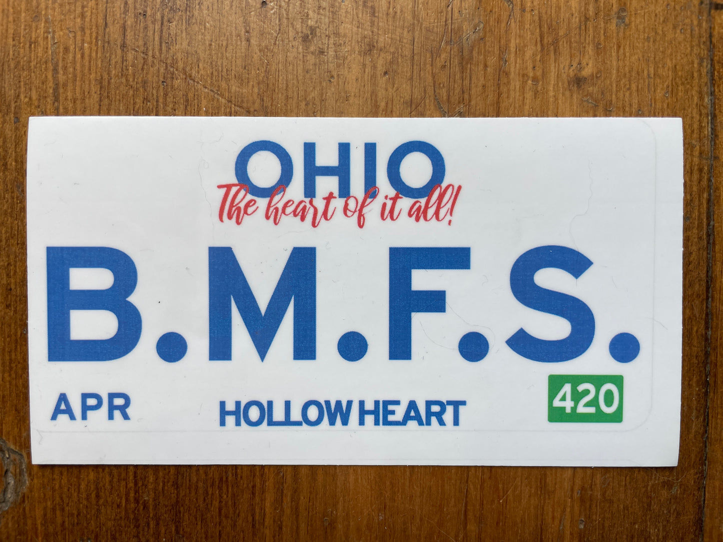 Billy Strings B.M.F.S Ohio plate lot sticker