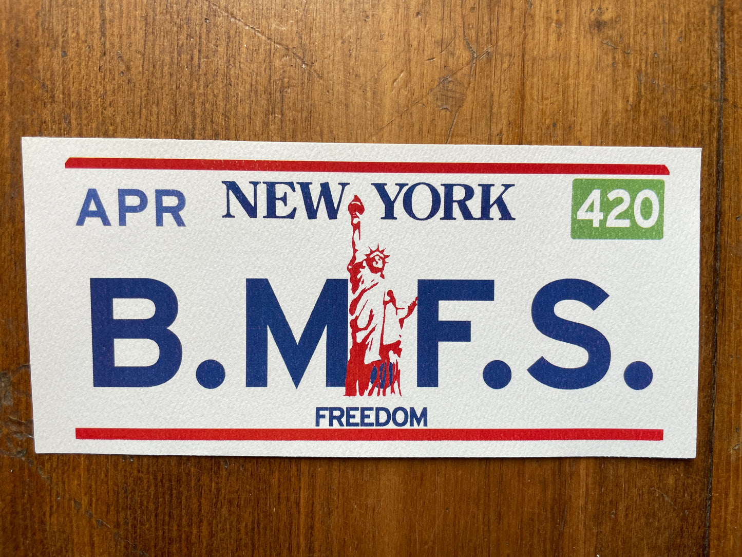 Billy Strings B.M.F.S New York plate lot sticker