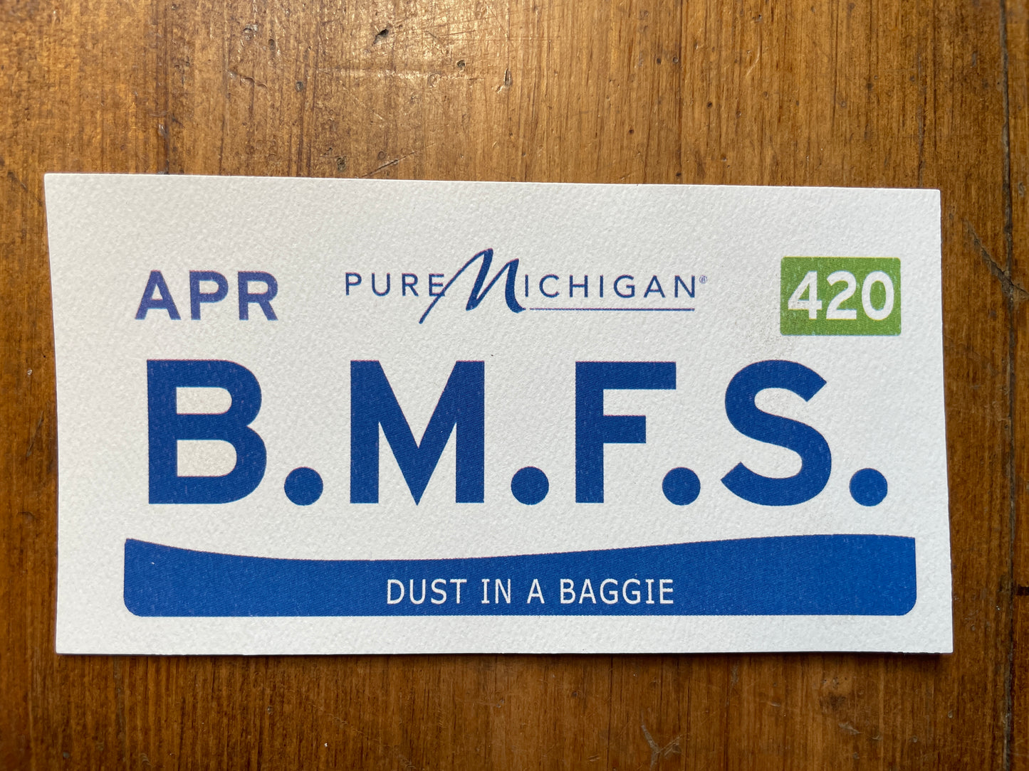 Billy Strings B.M.F.S Michigan plate lot sticker