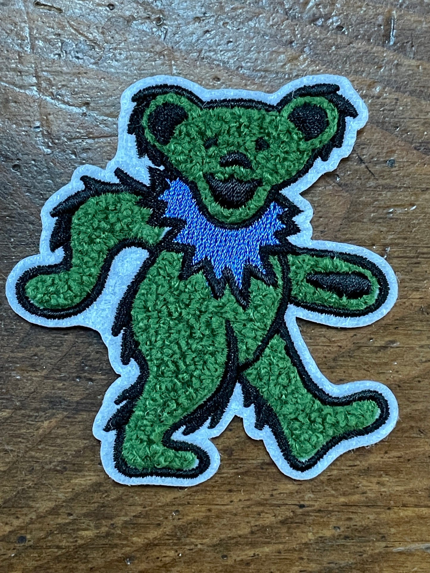 Dansing Bear Green Chenille Heat applied patches. Very High end