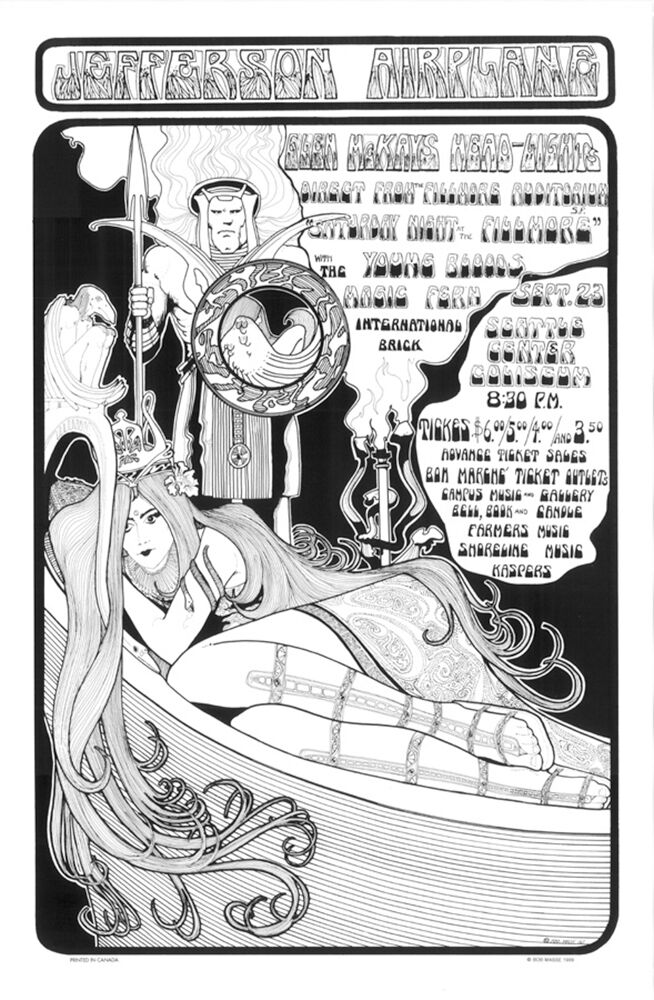 Jefferson Airplane - Seattle B&W - Concert Poster