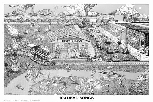 100 Grateful Dead Songs Poster 24"x36"