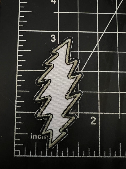 white lightning bolt applied patches. Very High end