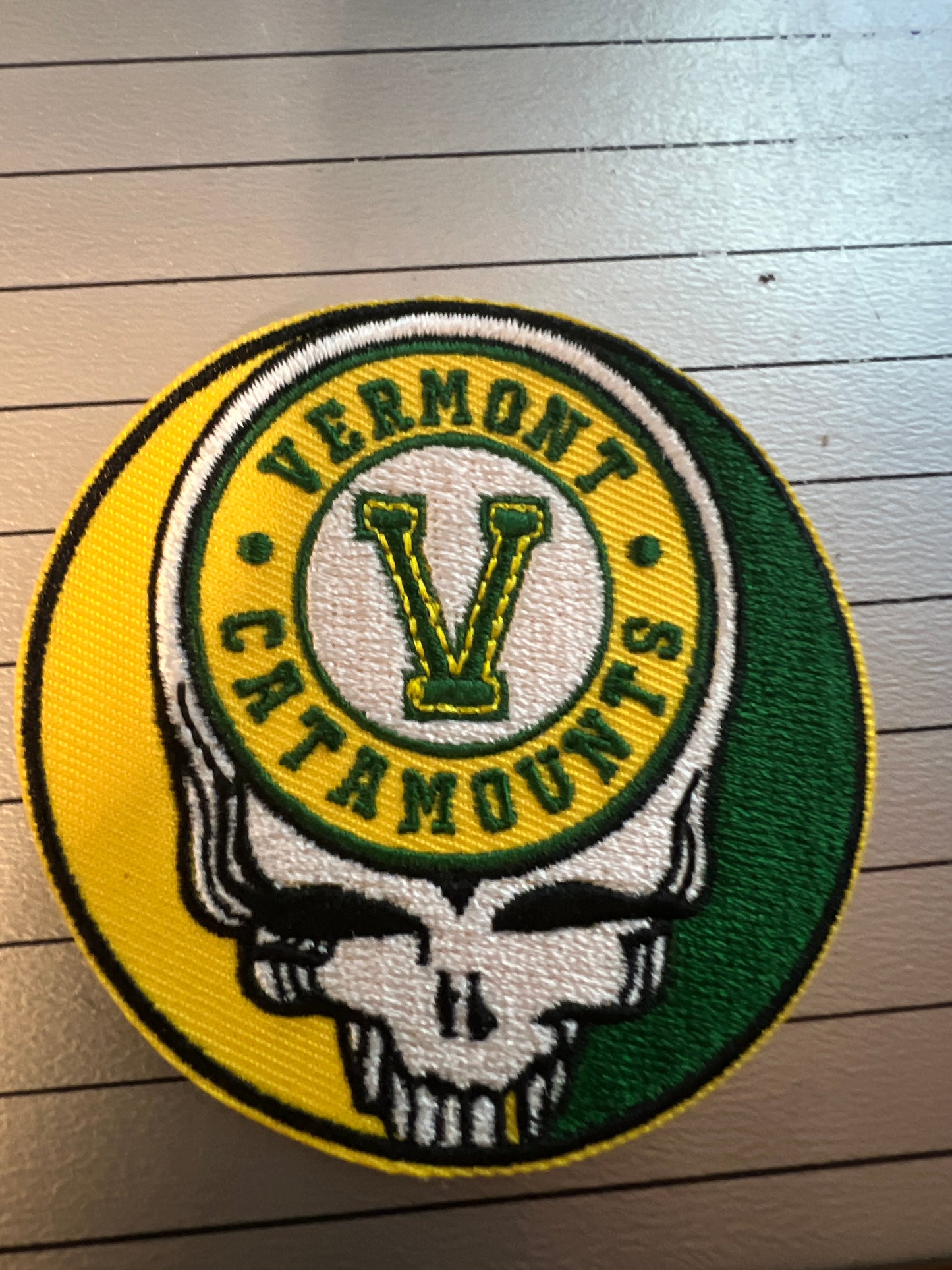 Vermont Catamounts SYF heat applied patches. Very High end