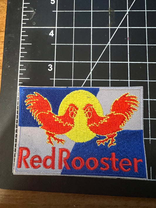 Red Rooster heat applied woven patch. Very High end