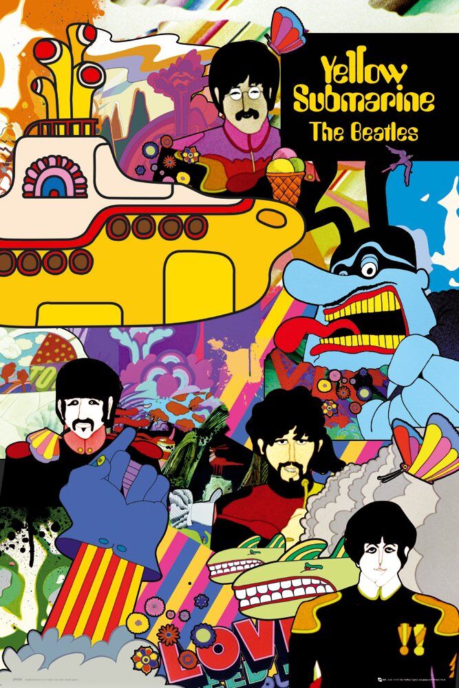 Beatles- Yellow Sub Collage - Regular Poster