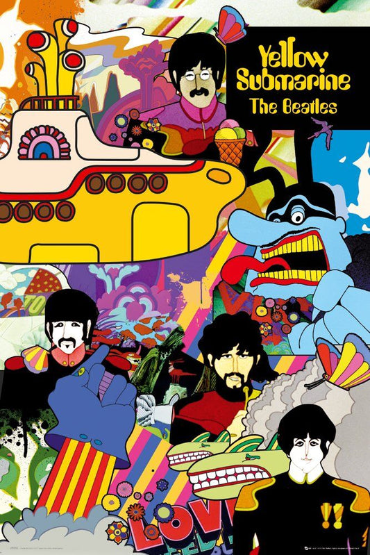 Beatles- Yellow Sub Collage - Regular Poster