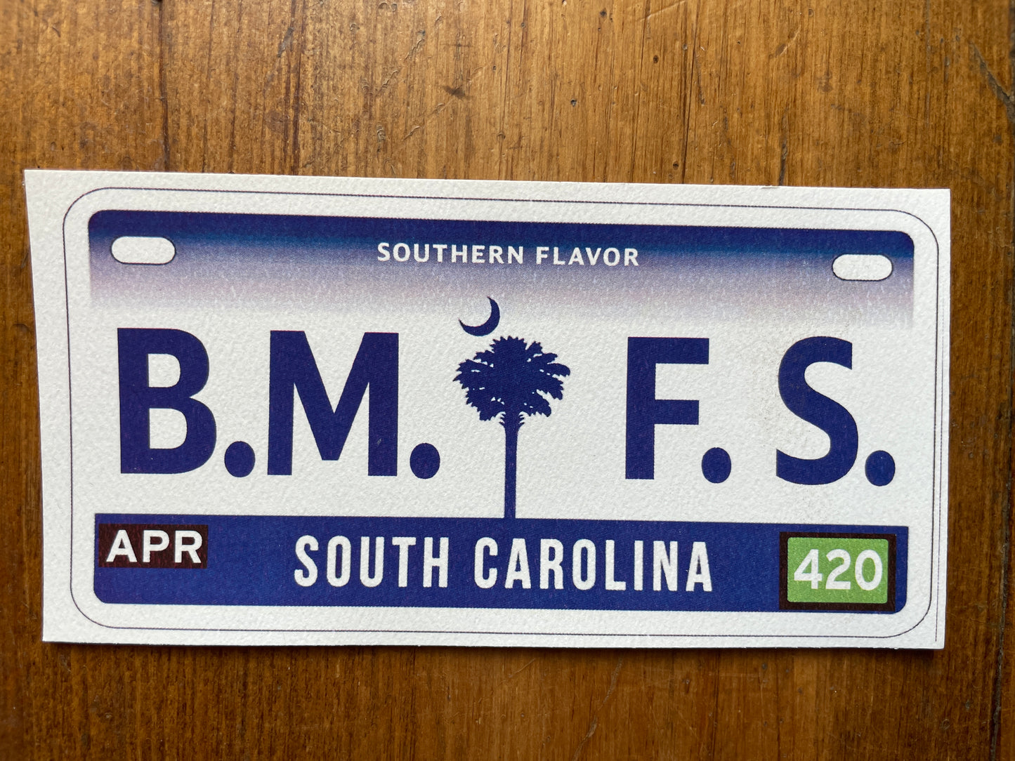 Billy Strings B.M.F.S South Carolina plate lot sticker