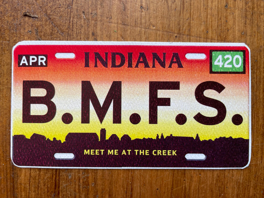 Billy Strings B.M.F.S Indiana plate lot sticker