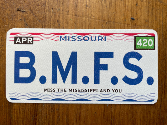 Billy Strings B.M.F.S Missouri plate lot sticker