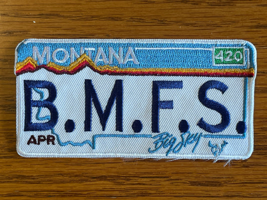 Billy Strings B.M.F.S Montana plate heat applied patches. Very High end