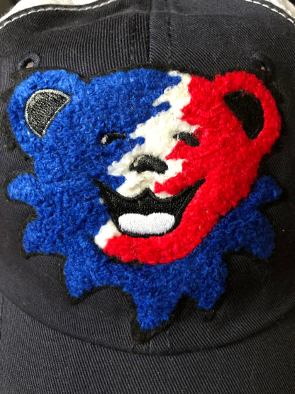 Red White and Blue Bear Trucker Snapback baseball Hat