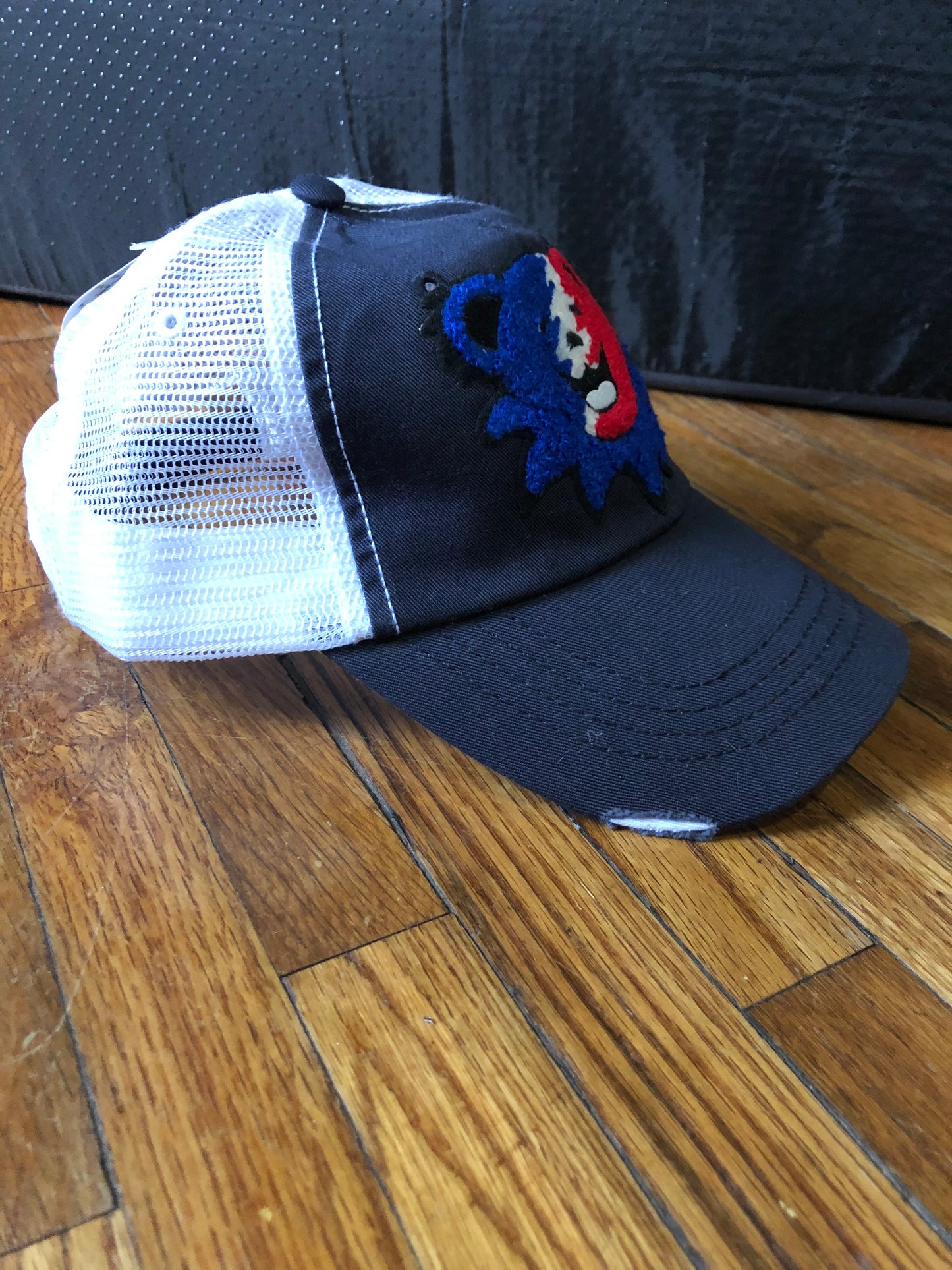 Red White and Blue Bear Trucker Snapback baseball Hat