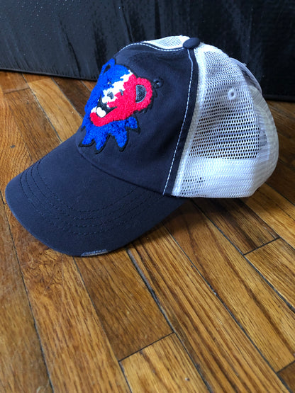 Red White and Blue Bear Trucker Snapback baseball Hat