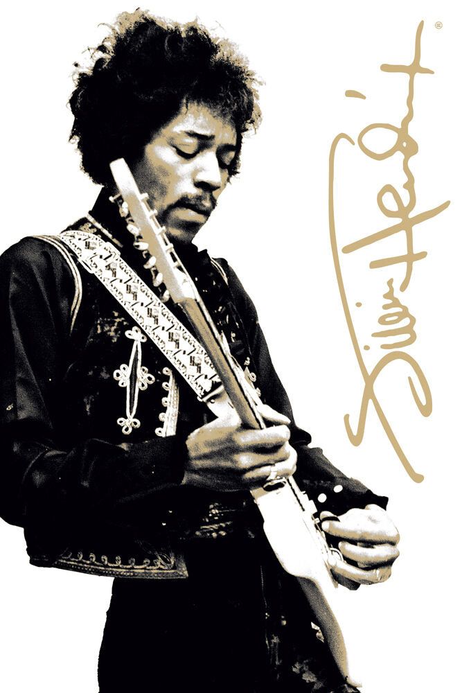Jimi Hendrix - B&W - Regular Poster