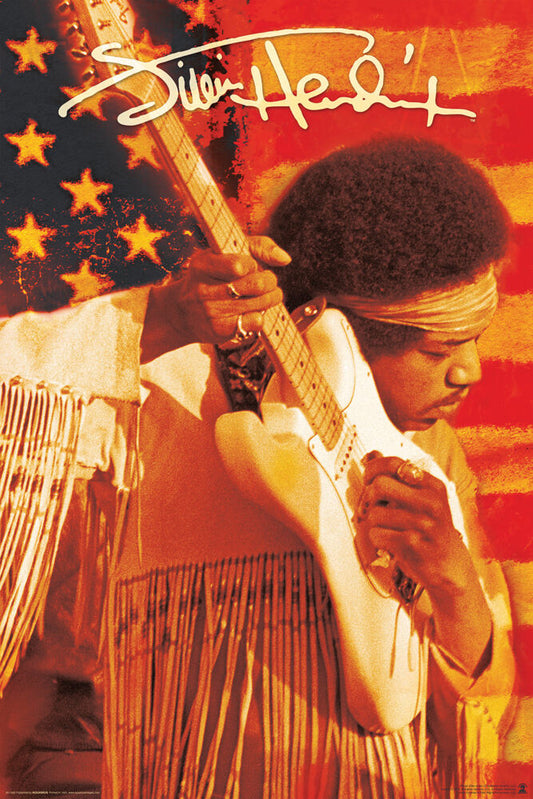 Jimi Hendrix - Flag - Regular Poster