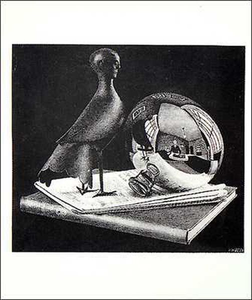 Still Life and Reflecting - Escher Print - Art Poster